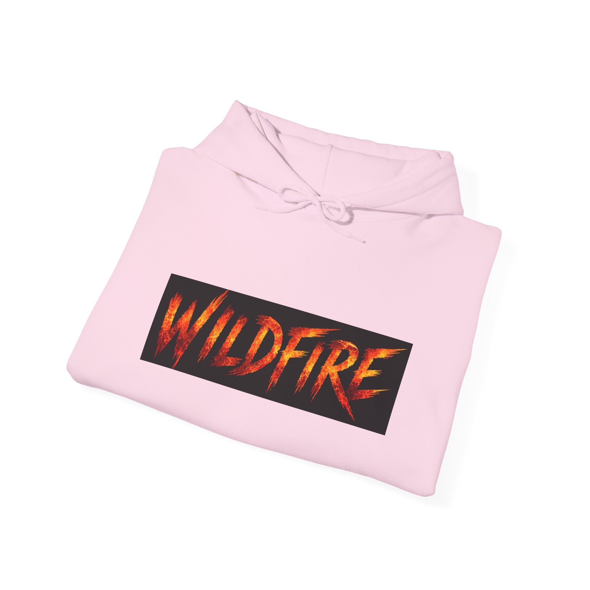 Wildfire Sekhmet's Fire Graphic Hoodie — Fiery Elemental Back Art & Sleeve Text