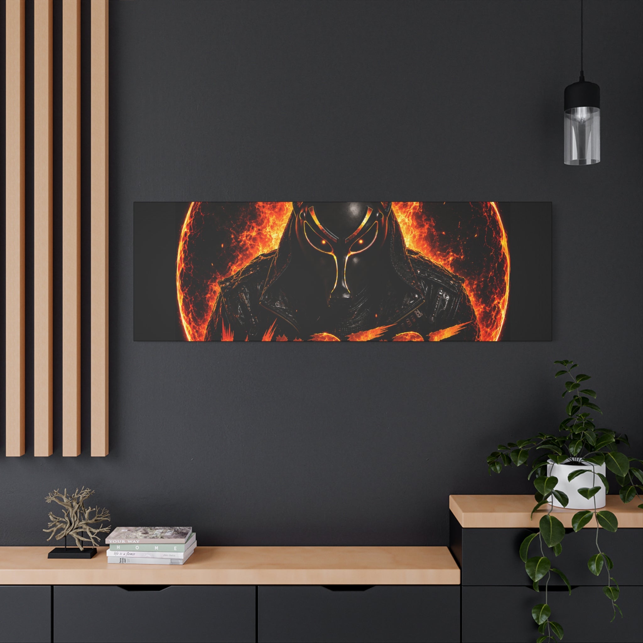 Wildfire Anubis Canvas — ‘WILDFIRE Stay Fierce Burn Bright’ Matte Stretched Wall Art