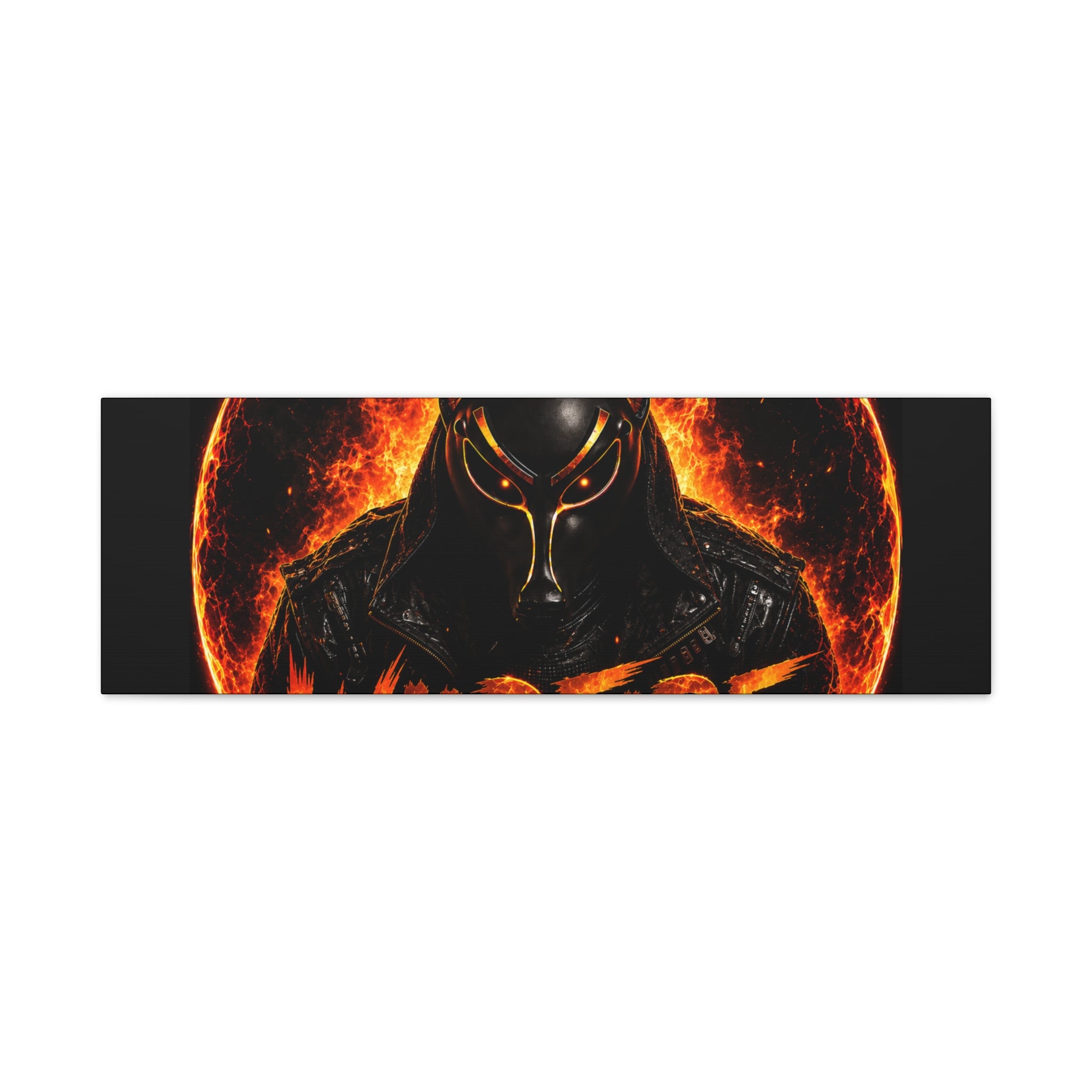 Wildfire Anubis Canvas — ‘WILDFIRE Stay Fierce Burn Bright’ Matte Stretched Wall Art