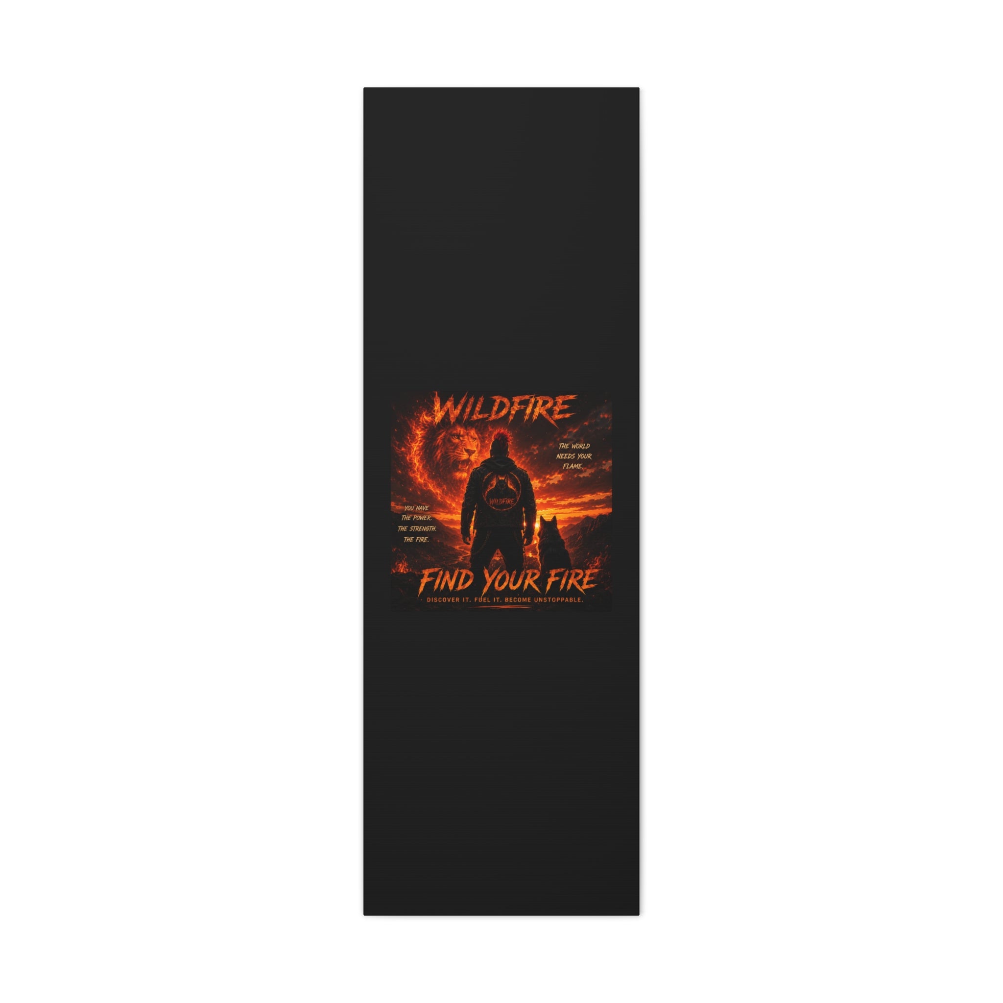 Wildfire 'Find Your Fire' Matte Canvas Wall Art — Inspirational Lion & Silhouette Scene