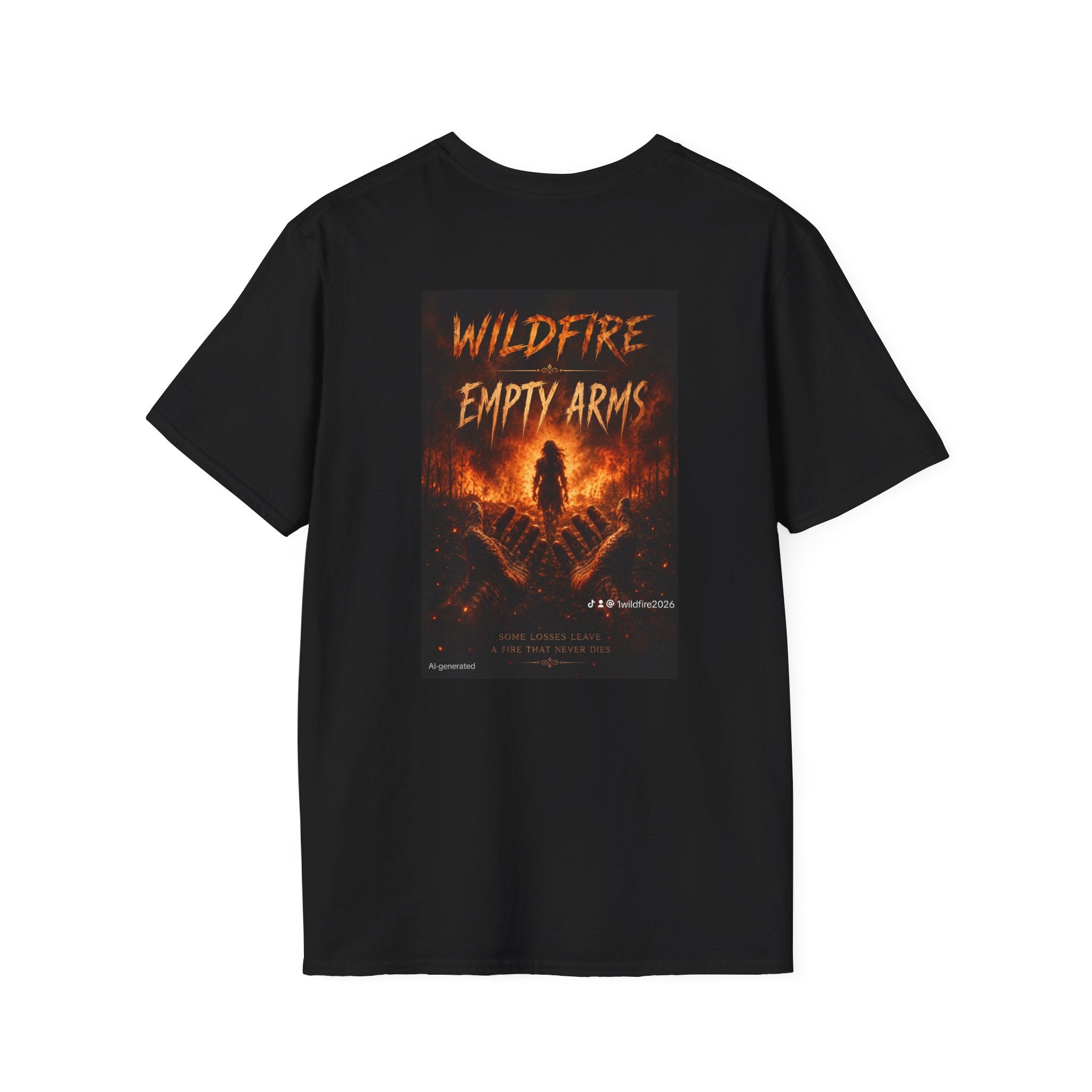 Wildfire Empty Arms T-Shirt — Bold Fire Graphic Tee