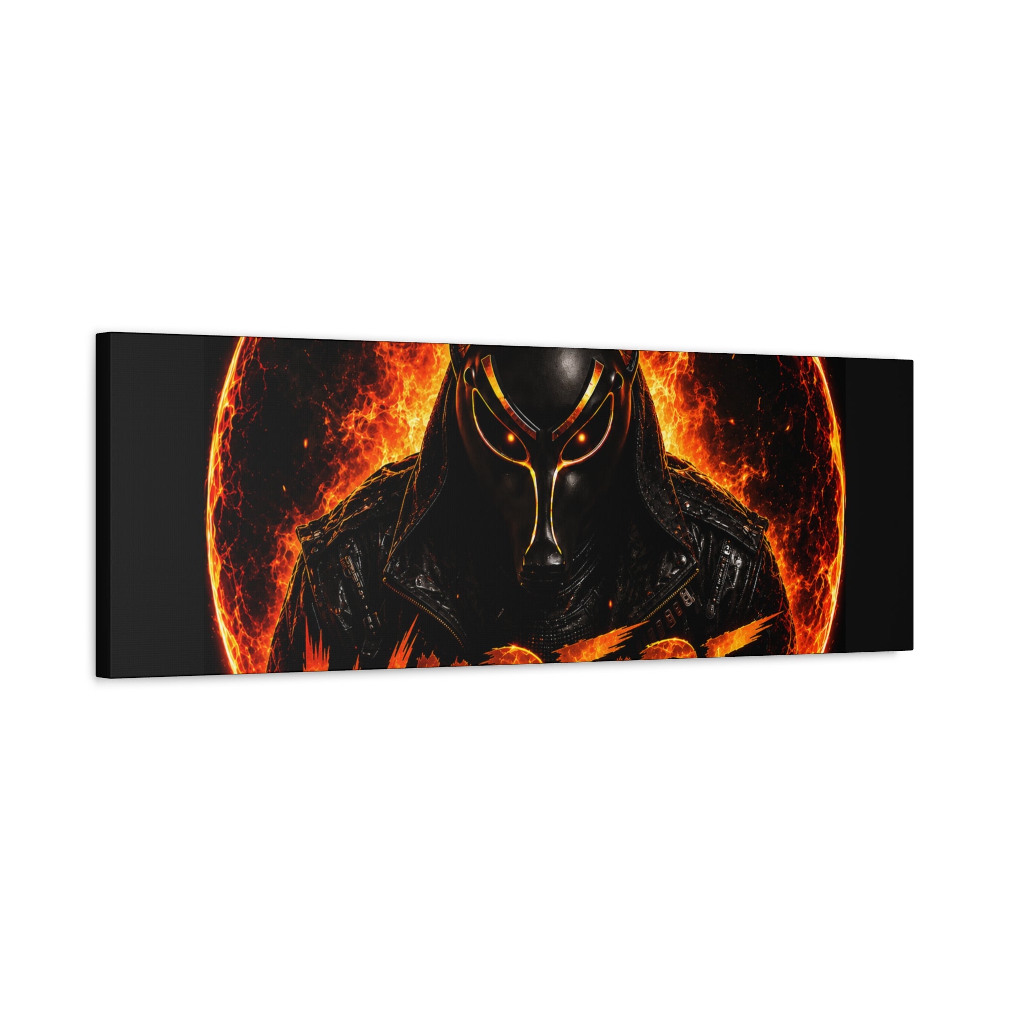 Wildfire Anubis Canvas — ‘WILDFIRE Stay Fierce Burn Bright’ Matte Stretched Wall Art