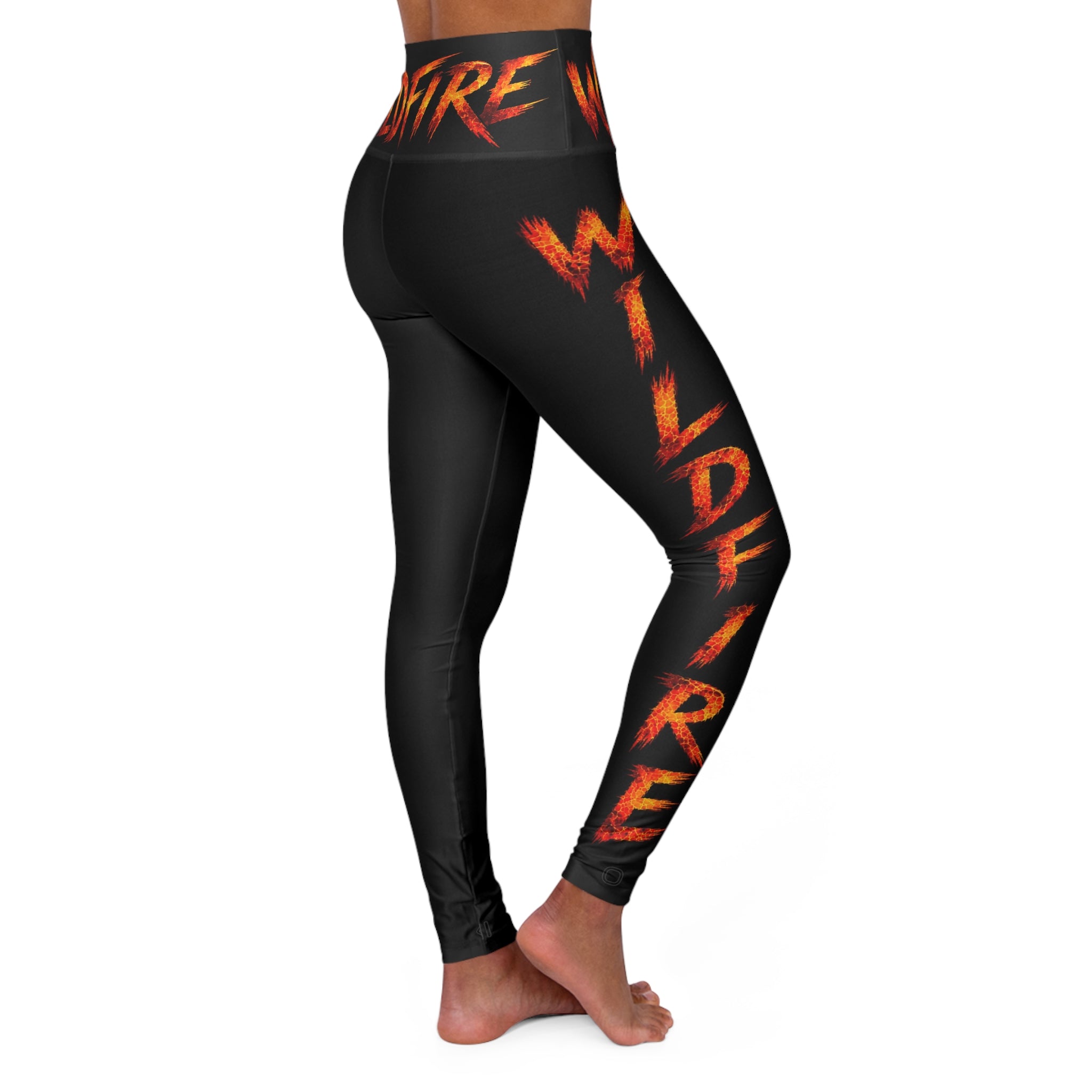 Wildfire High-Waisted Yoga Leggings — Flame Graphic Fitness Leggings
