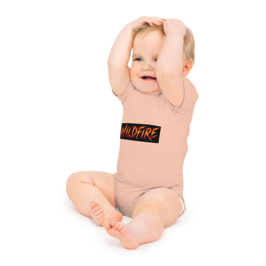 Wildfire Baby Bodysuit — Fiery Anubis Graphic Infant Onesie