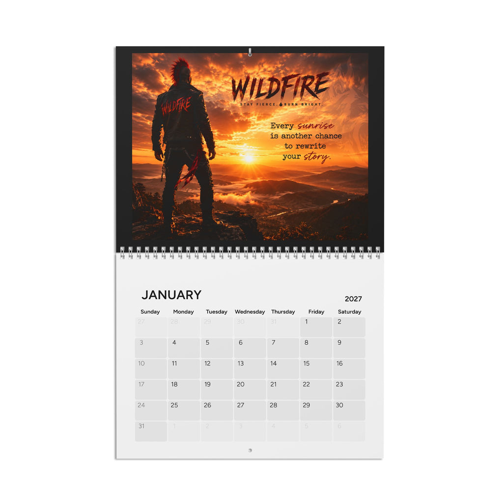 Wildfire 2027 Wall Calendar — Inspirational Adventure Scenic Calendar with Motivational Quotes