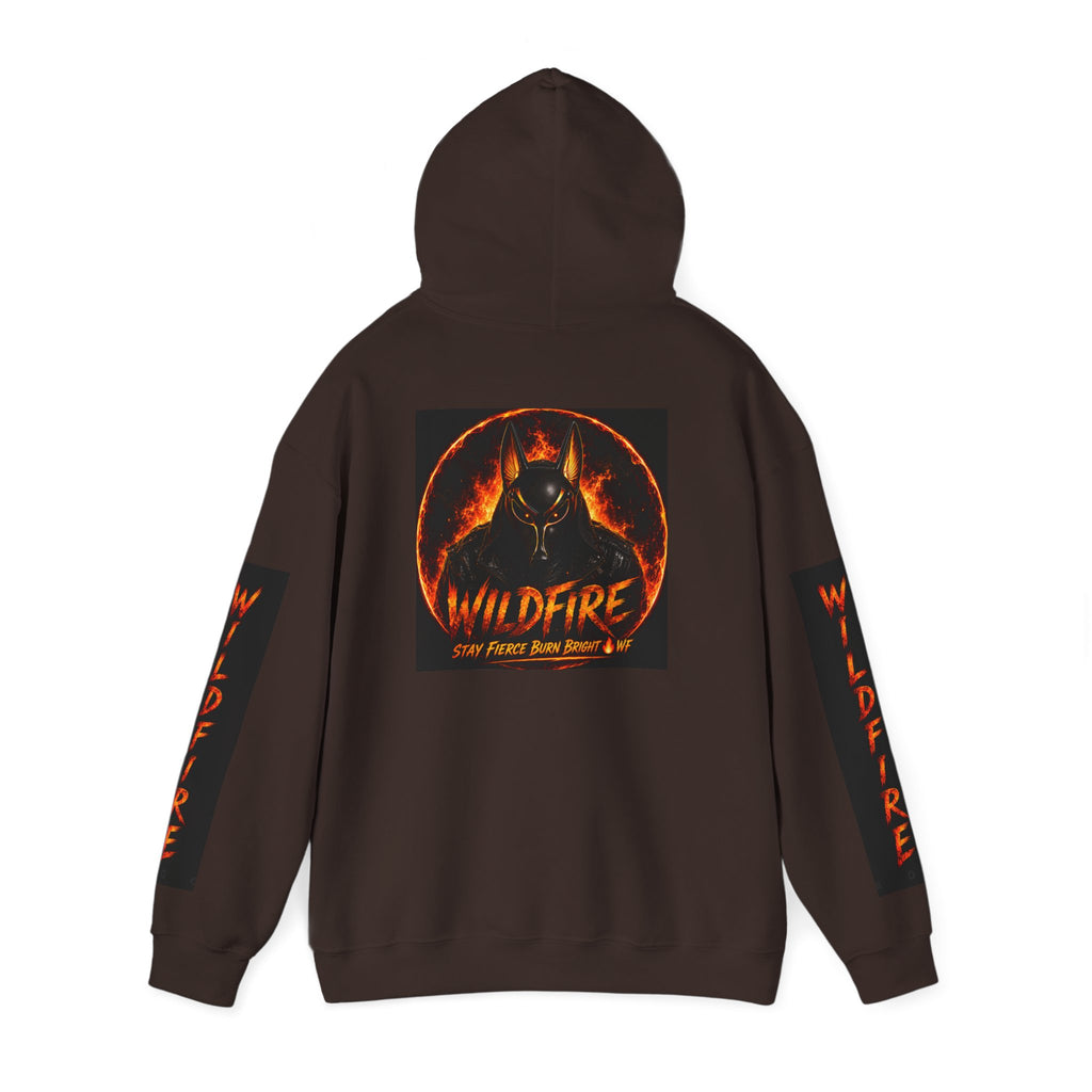 Wildfire Stay Fierce Burn Bright Hoodie — 'Wildfire' Flame Graphic Hooded Sweatshirt