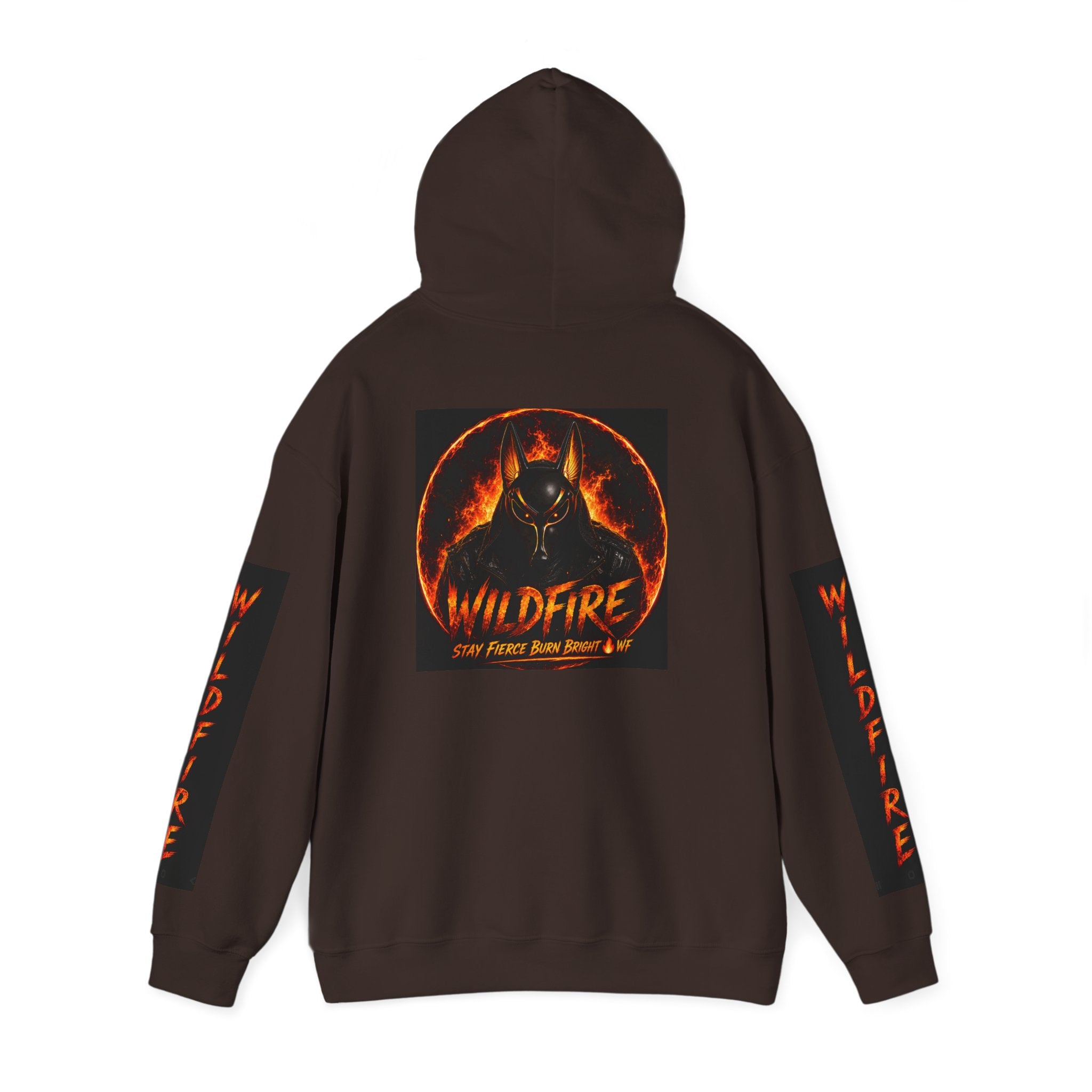 Wildfire Stay Fierce Burn Bright Hoodie — 'Wildfire' Flame Graphic Hooded Sweatshirt