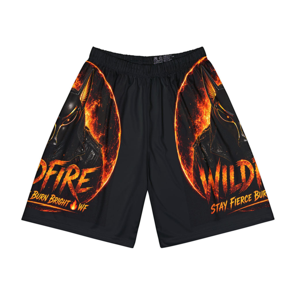 Wildfire Flame Basketball Shorts — Stay Fierce Burn Bright Men’s Athletic Shorts