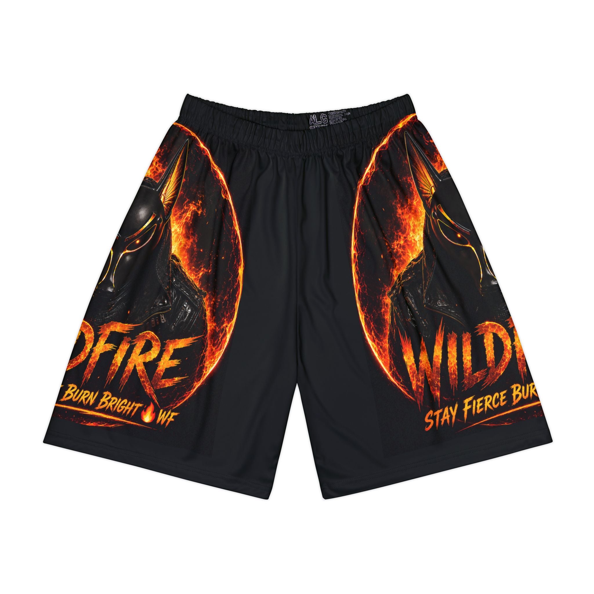 Wildfire Flame Basketball Shorts — Stay Fierce Burn Bright Men’s Athletic Shorts