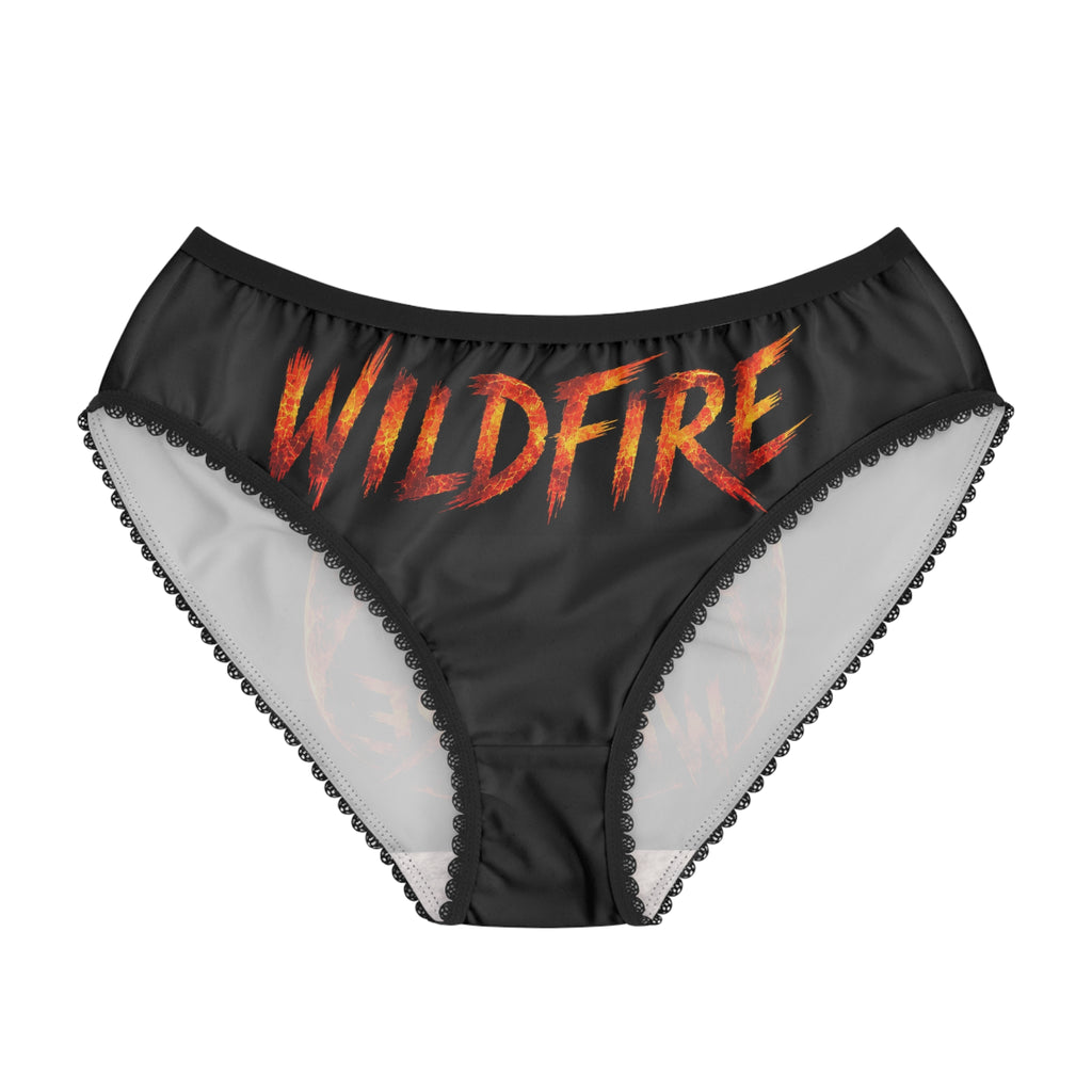 Wildfire Flame Logo Briefs — Women's Fiery Anubis Lace-Trim Underwear