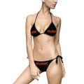 Wildfire Graphic Bikini — Black Tie-Side Swimsuit with Flame Logo