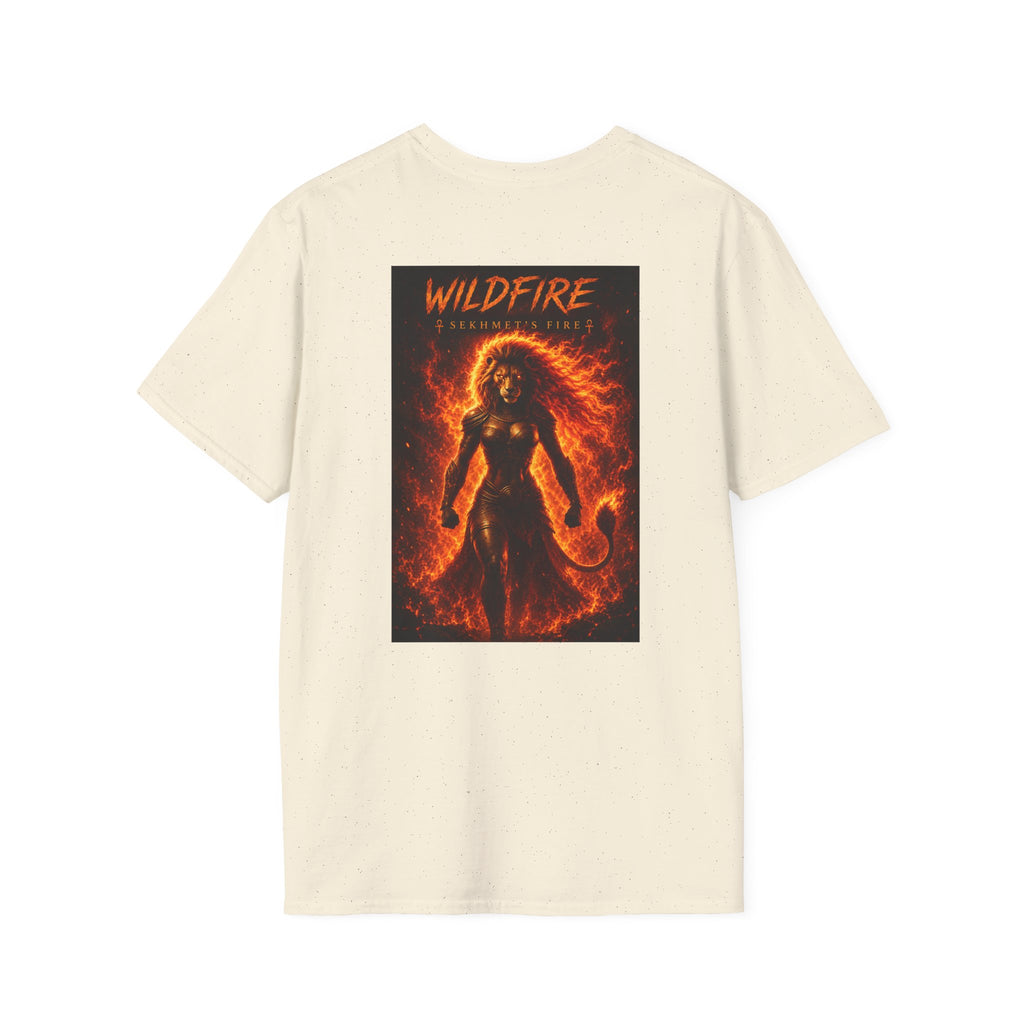 Wildfire Sekhmet's Fire Graphic T-Shirt — "Wildfire" Fiery Anubis Band Tee