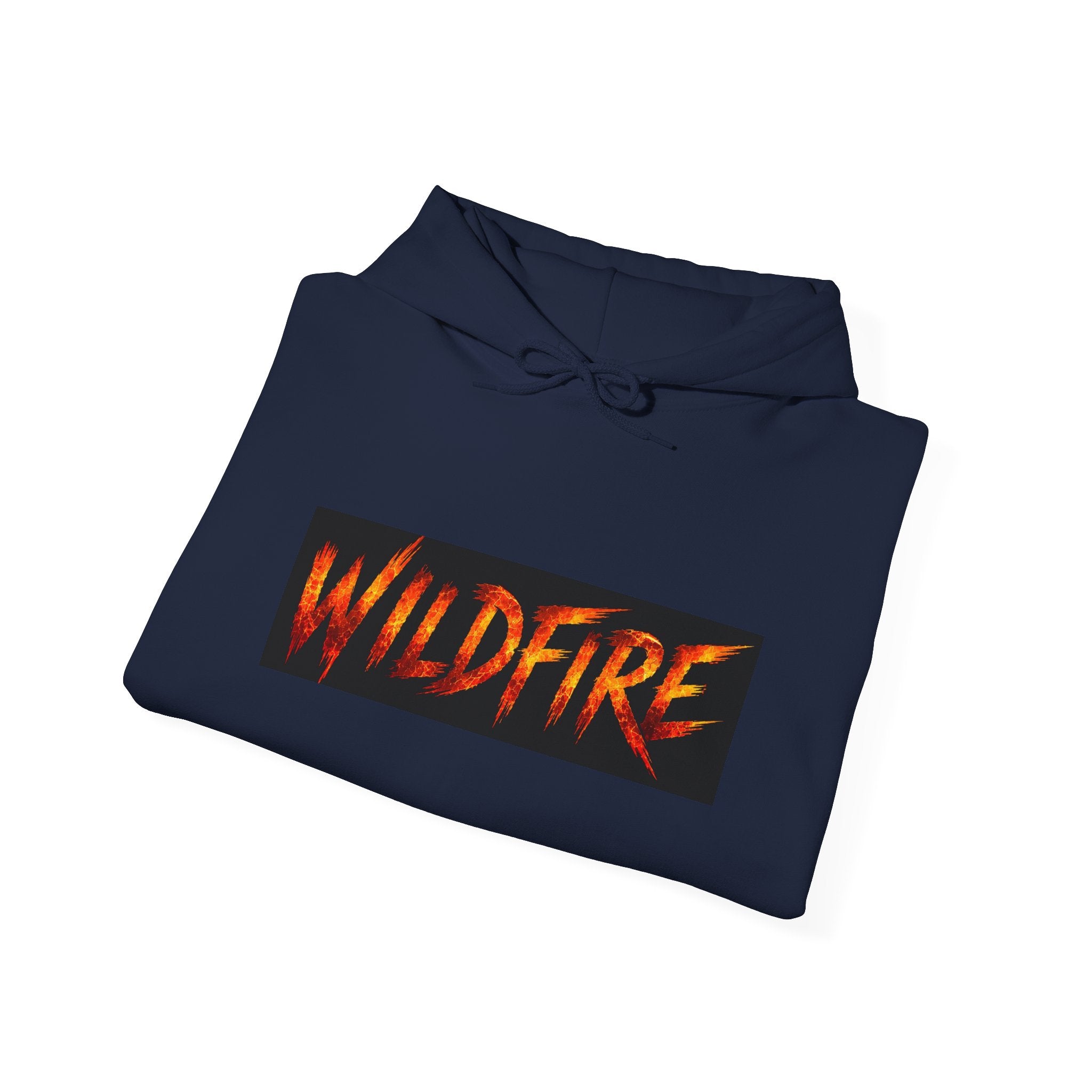 Wildfire Sekhmet's Fire Graphic Hoodie — Fiery Elemental Back Art & Sleeve Text
