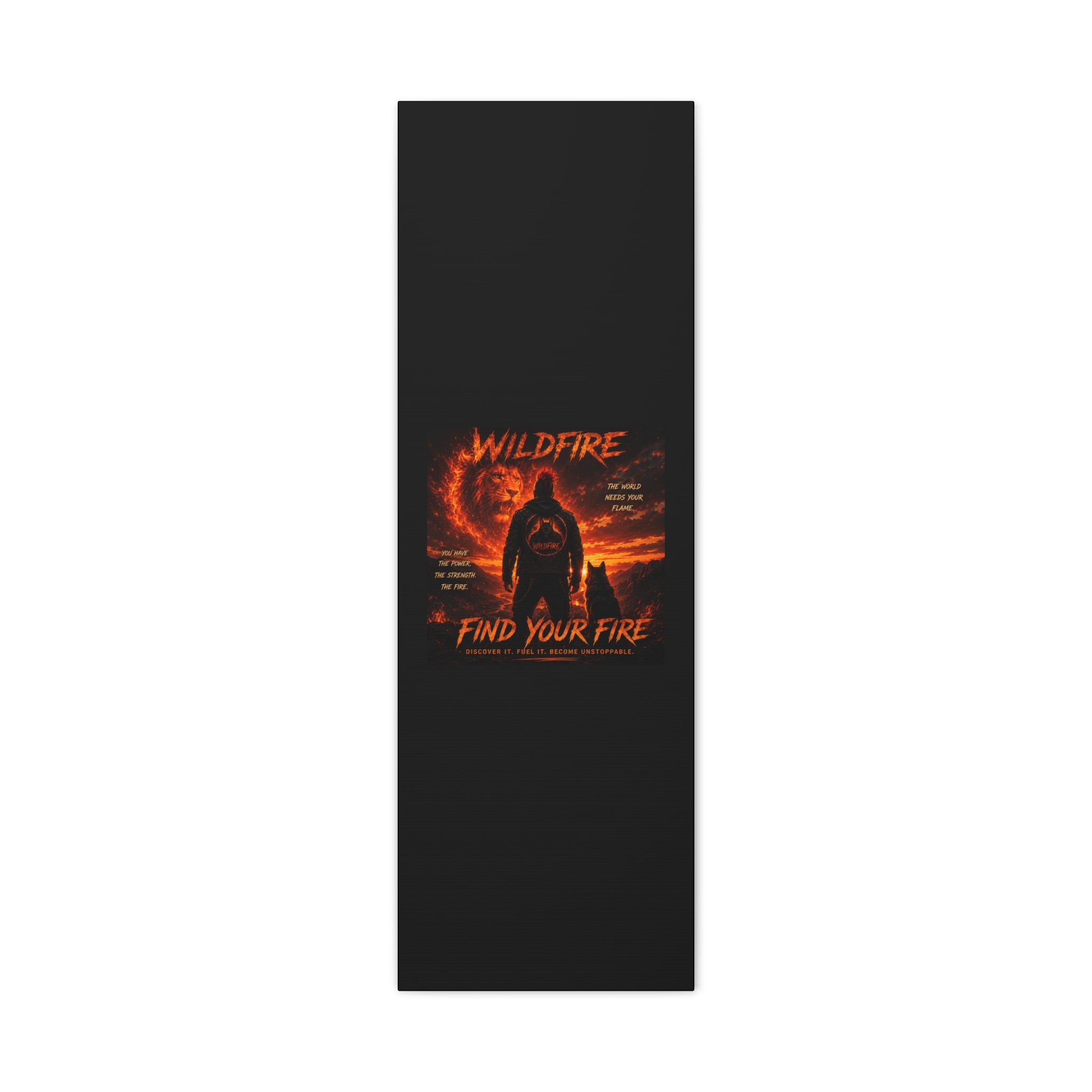 Wildfire 'Find Your Fire' Matte Canvas Wall Art — Inspirational Lion & Silhouette Scene