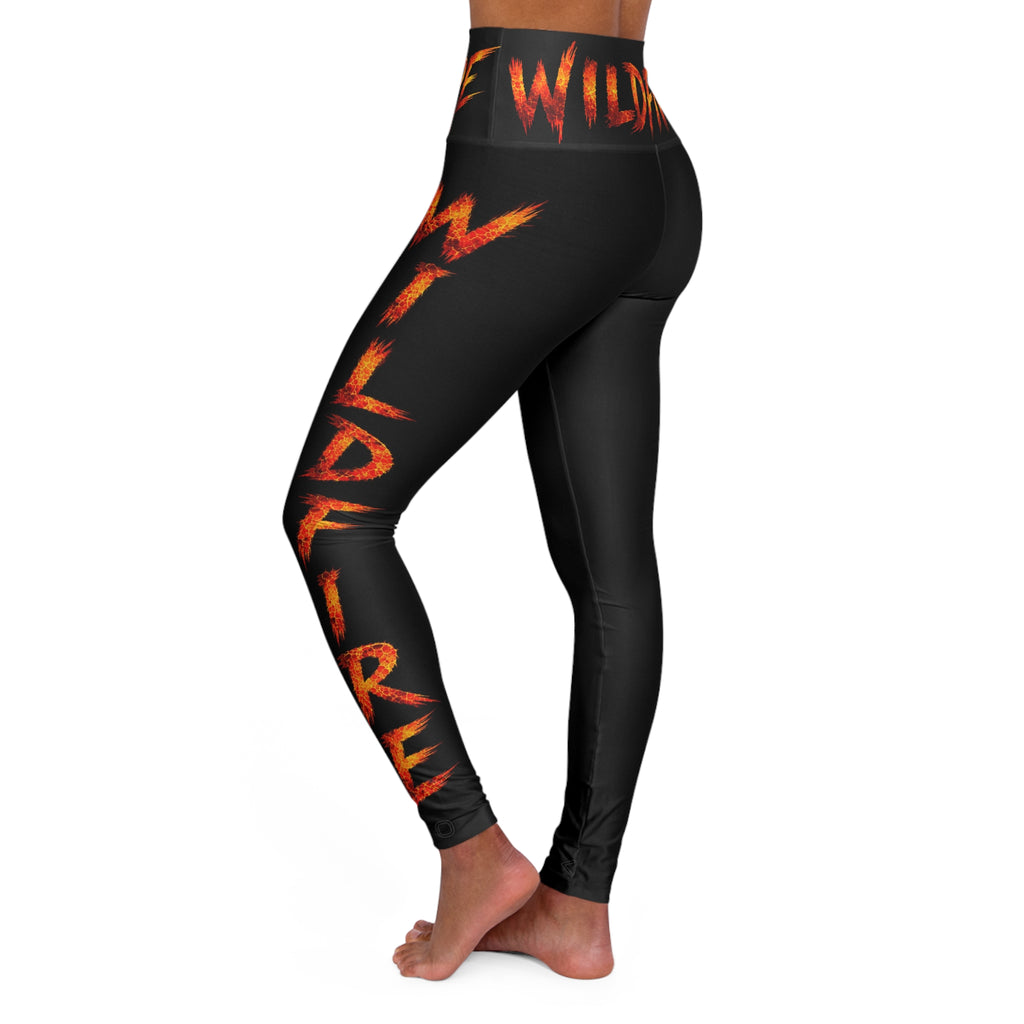 Wildfire High-Waisted Yoga Leggings — Flame Graphic Fitness Leggings