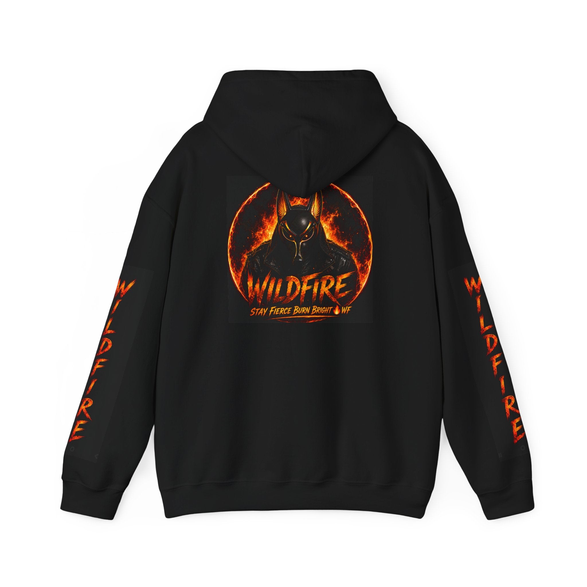 Wildfire Stay Fierce Burn Bright Hoodie — 'Wildfire' Flame Graphic Hooded Sweatshirt