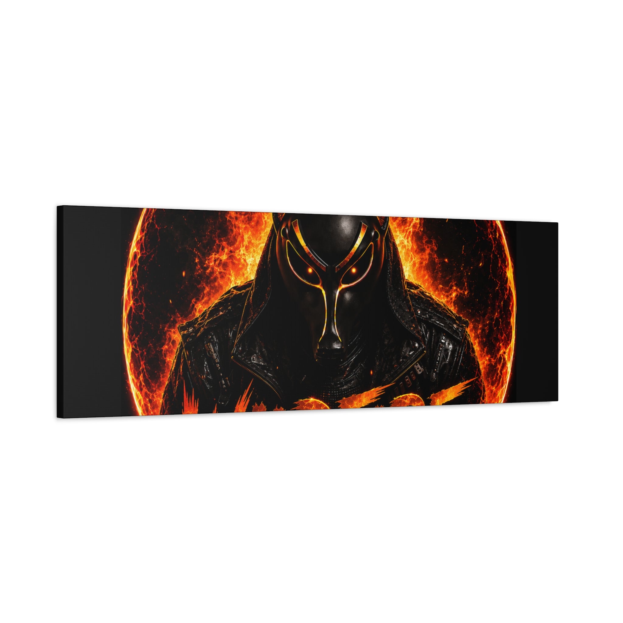 Wildfire Anubis Canvas — ‘WILDFIRE Stay Fierce Burn Bright’ Matte Stretched Wall Art