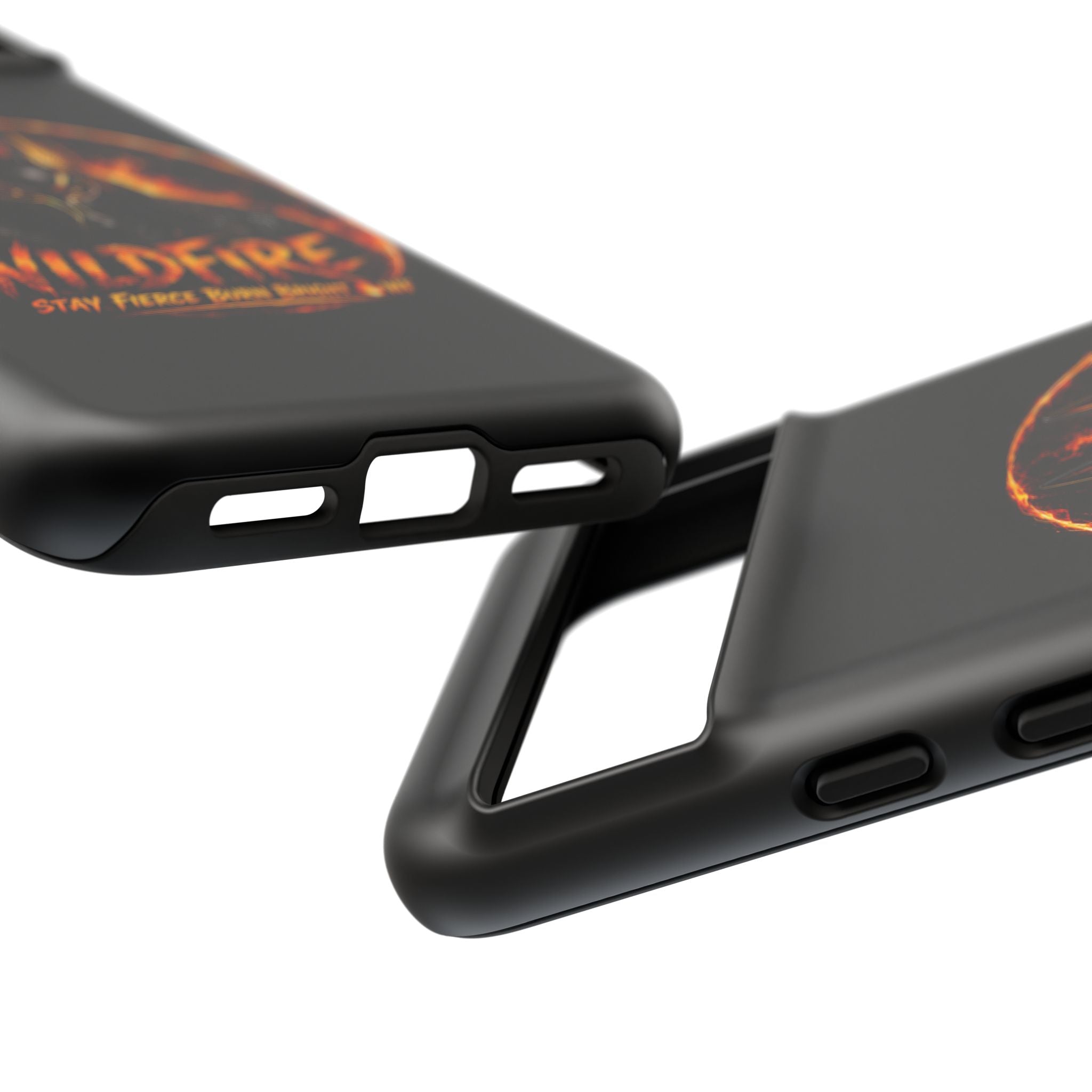 Wildfire Phone Case — Fierce Flaming Anubis Design, "Stay Fierce Burn Bright"