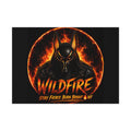 Wildfire Poster — Fiery Anubis Illustration with 'Stay Fierce Burn Bright'