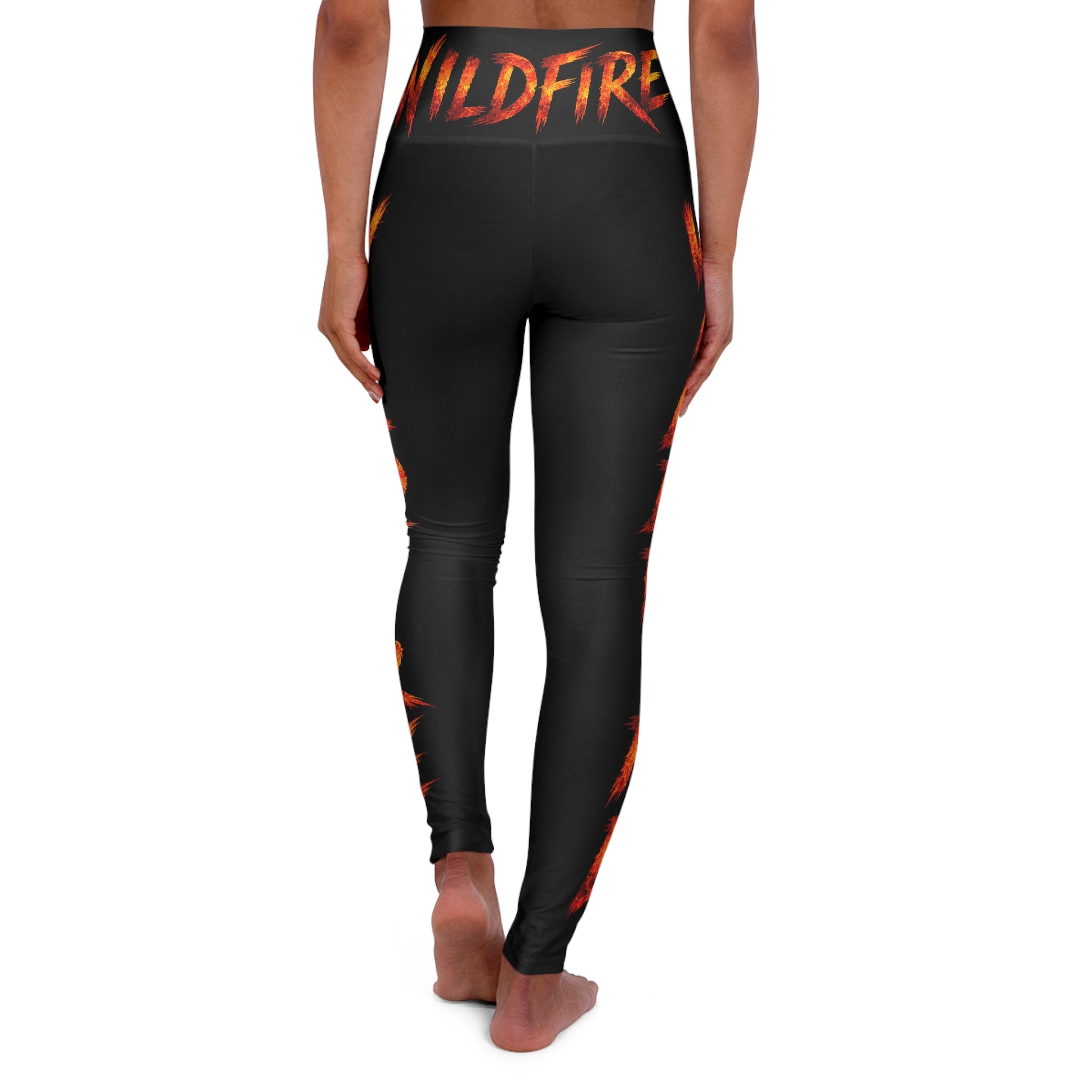 Wildfire High-Waisted Yoga Leggings — Flame Graphic Fitness Leggings
