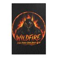 Wildfire Area Rug – Fiery Anubis Logo “Stay Fierce Burn Bright” Accent Rug