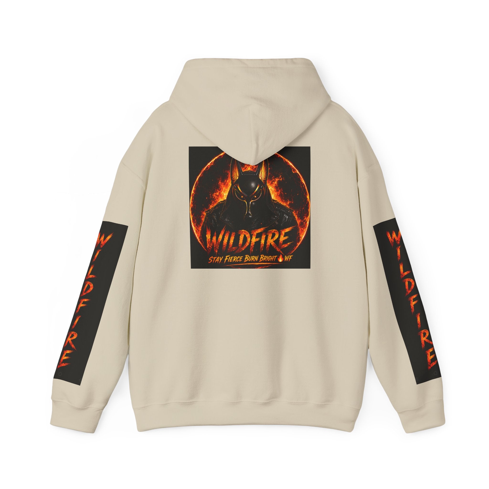 Wildfire Stay Fierce Burn Bright Hoodie — 'Wildfire' Flame Graphic Hooded Sweatshirt